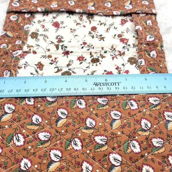 2 Vintage Handmade Quilted Fabric Book Notebook Bible Cover Carrying Case Tote - Picture 9 of 9